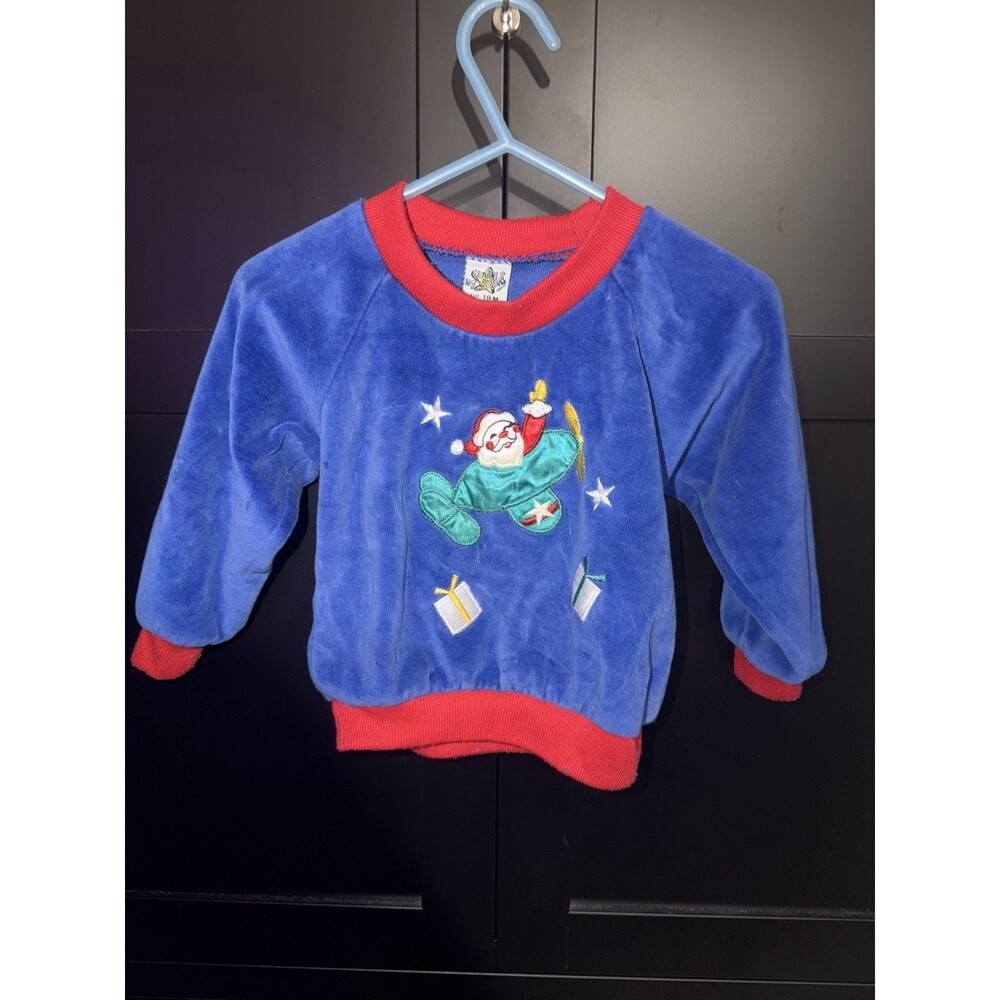 Cuties By Judy Vintage Holiday Sweatshirt 18mo Santa